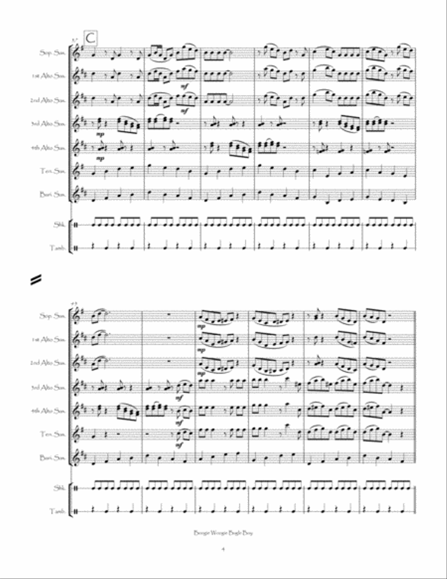 Boogie Woogie Bugle Boy Woodwind Ensemble scores gallery preview page 5