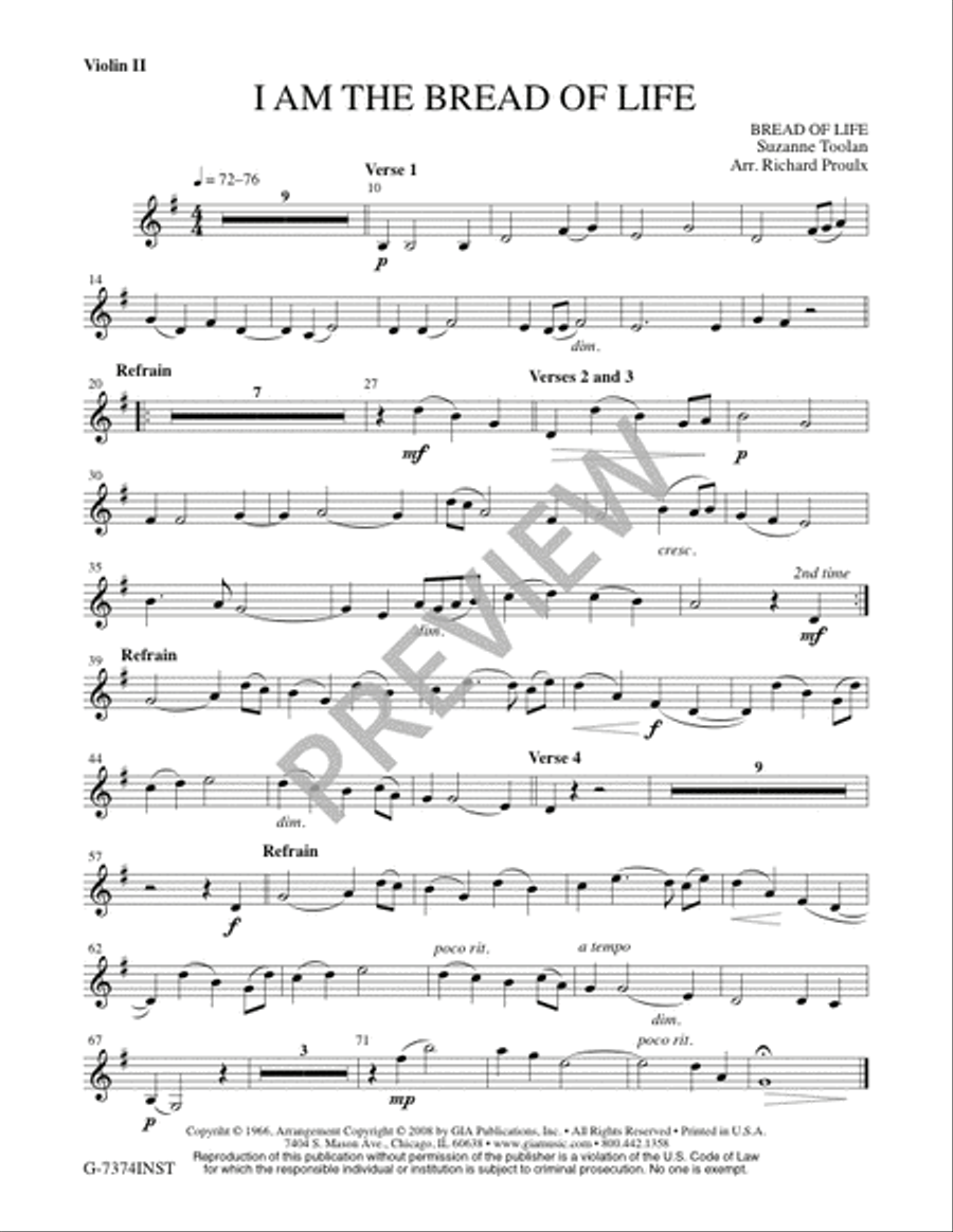 I Am the Bread of Life - Full Score and Parts 4-Part scores gallery preview page 19