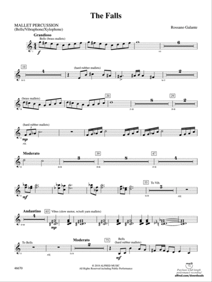 The Falls: Mallets The Falls: Mallets Concert Band scores gallery preview page 1
