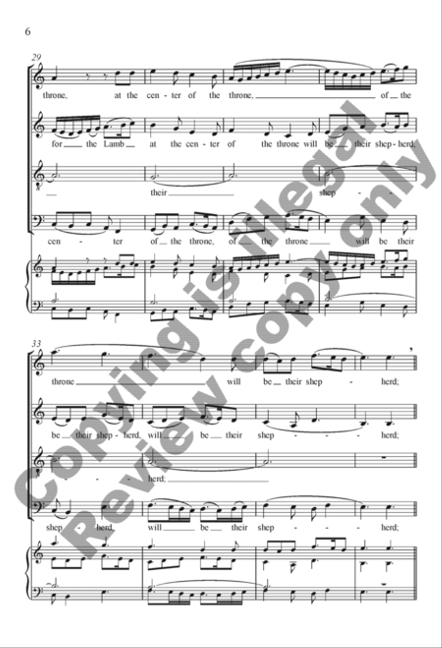For the Lamb Will Be Their Shepherd 4-Part scores gallery preview page 14