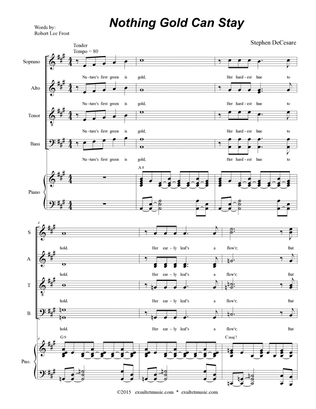 Nothing Gold Can Stay (SATB - Alternate Version)
