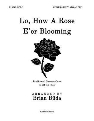 Book cover for Lo, How A Rose E'er Blooming - Piano solo