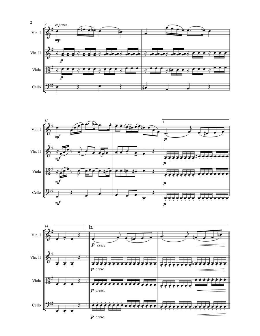 Mozart Style String Quartet String Quartet scores gallery preview page 2
