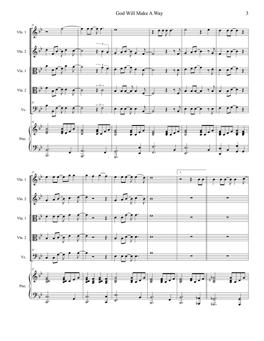 God Will Make A Way String Orchestra scores gallery preview page 3