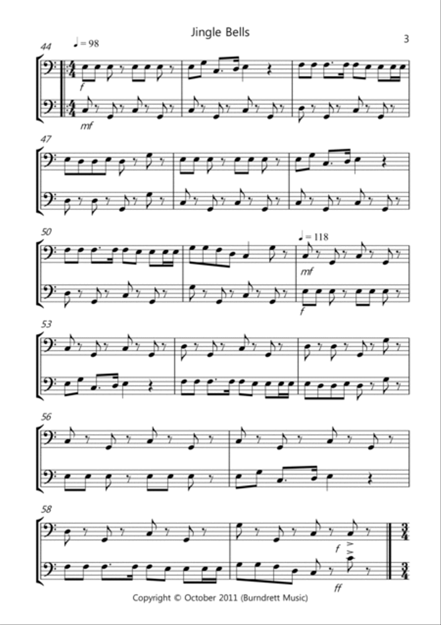 8 Christmas Duets for Trombone Trombone Duet scores gallery preview page 3