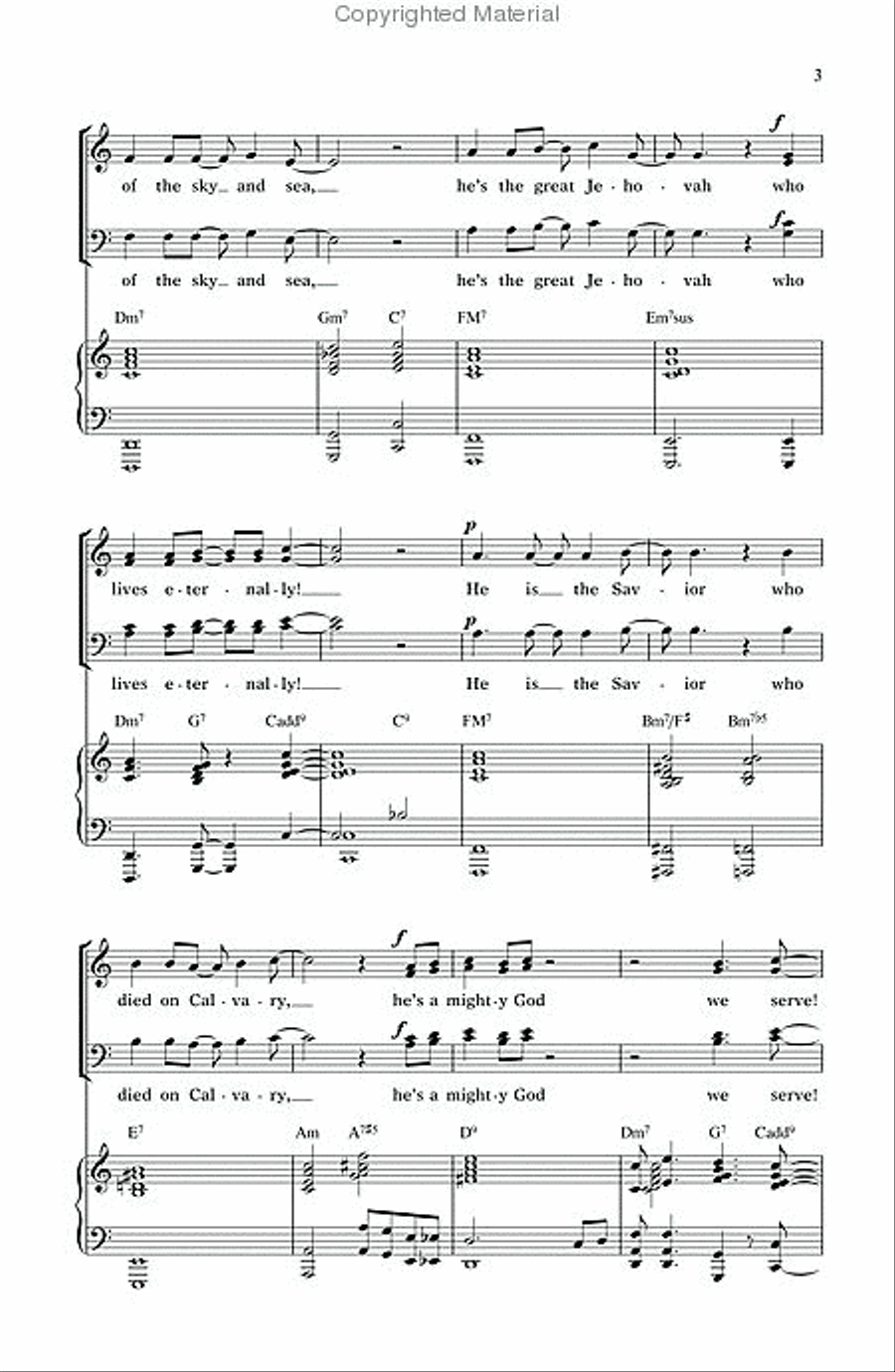 What A Mighty God arr. SAT scores gallery preview page 4
