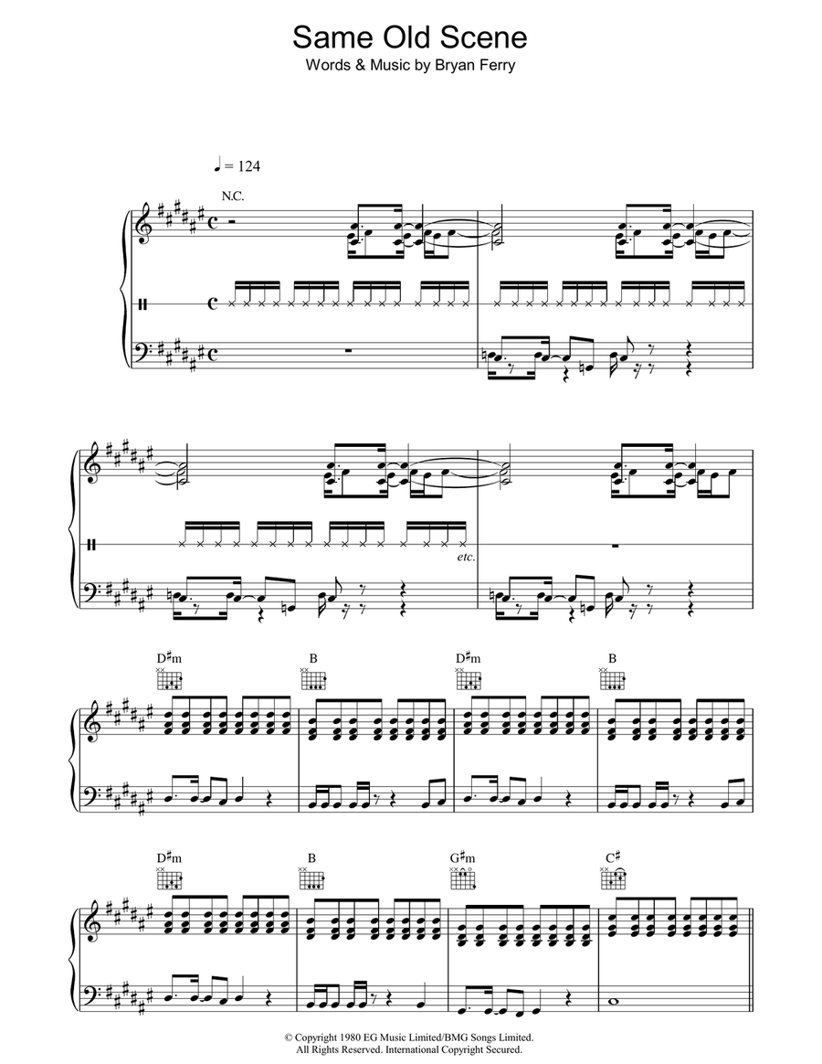 Same Old Scene Same Old Scene Piano, Vocal, Guitar scores gallery preview page 1