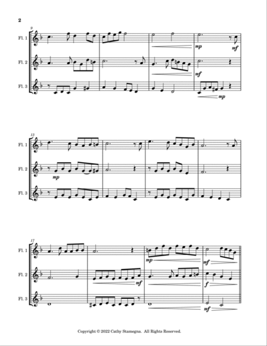 I’ll Take You Home Again, Kathleen (Flute Trio) Flute Trio scores gallery preview page 3