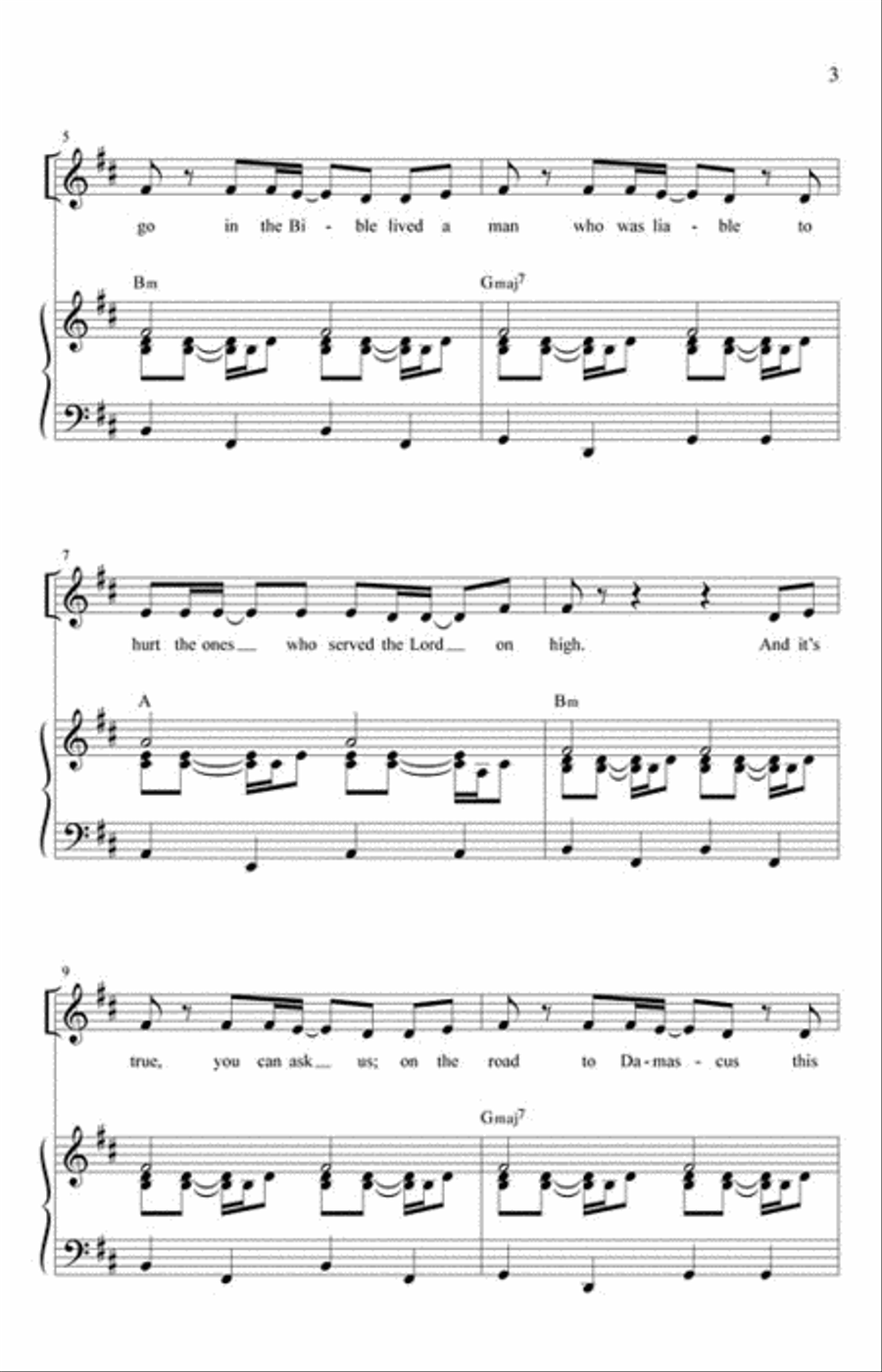 The Road to Damascus Choir scores gallery preview page 3