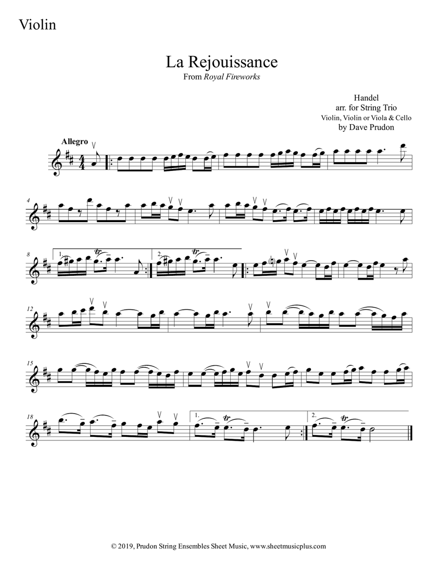 La Rejouissance for String Trio String Trio scores gallery preview page 3