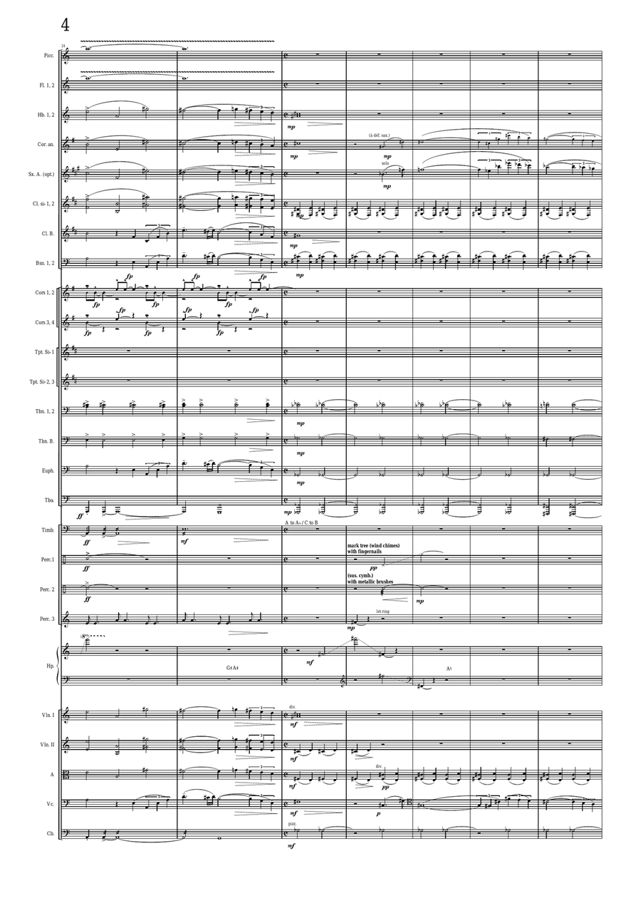 Les murmures du vent (Whispering Wind), transcription for symphonic orchestra - score Full Orchestra scores gallery preview page 4