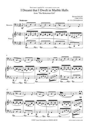 Marble Halls, from "The Bohemian Girl" - Bassoon and Piano