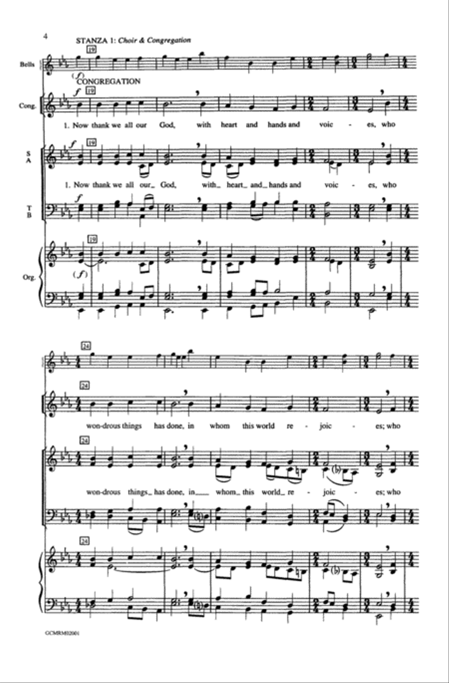 Now Thank We All Our God 4-Part scores gallery preview page 4