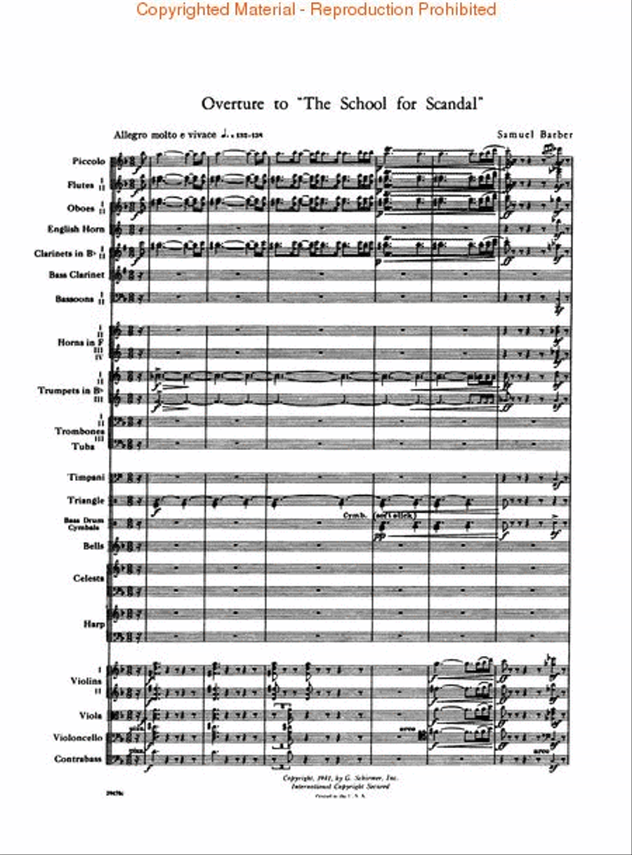 Overture to The School for Scandal, Op. 5 Orchestra scores gallery preview page 2