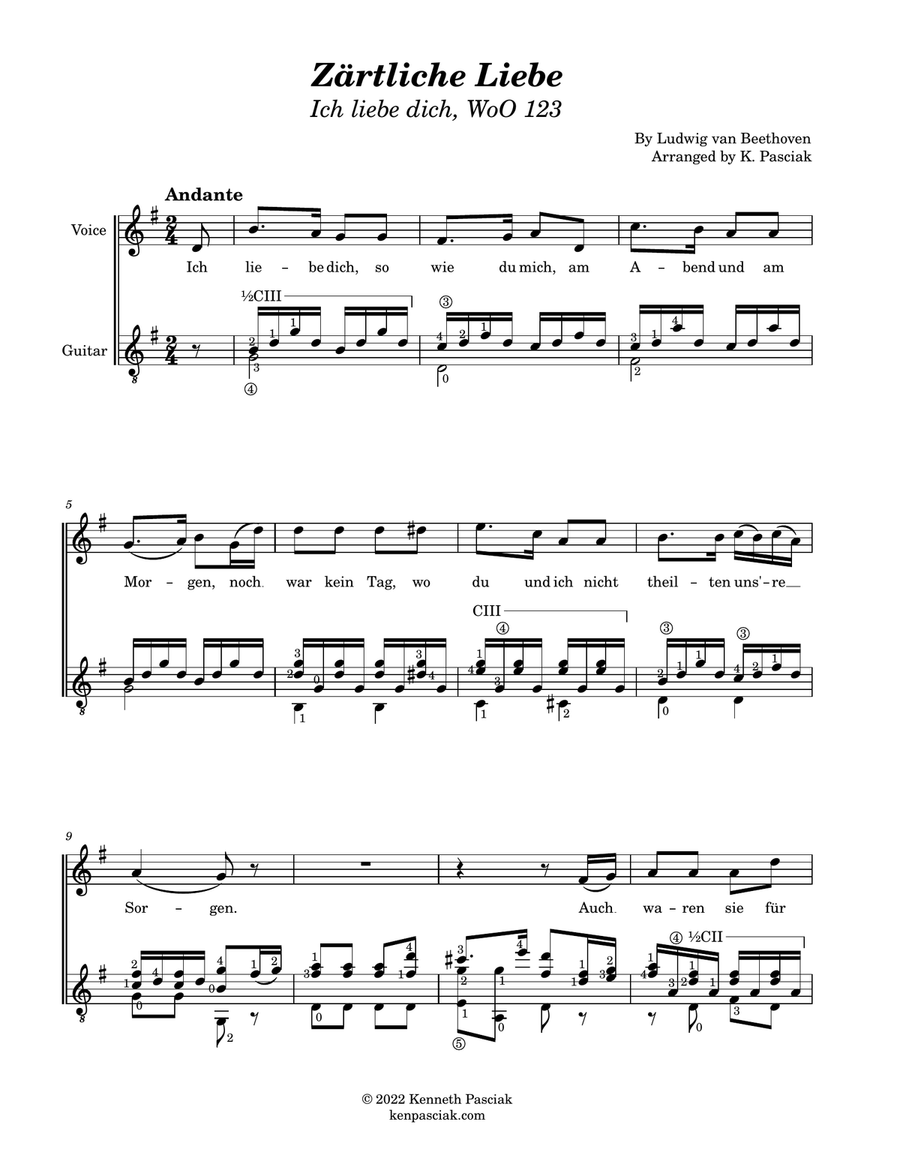 Beethoven Lieder for Voice & Guitar Acoustic Guitar scores gallery preview page 3