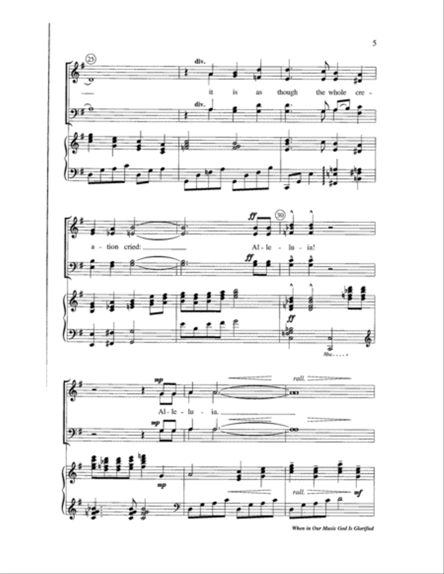 When in Our Music God Is Glorified 4-Part scores gallery preview page 5