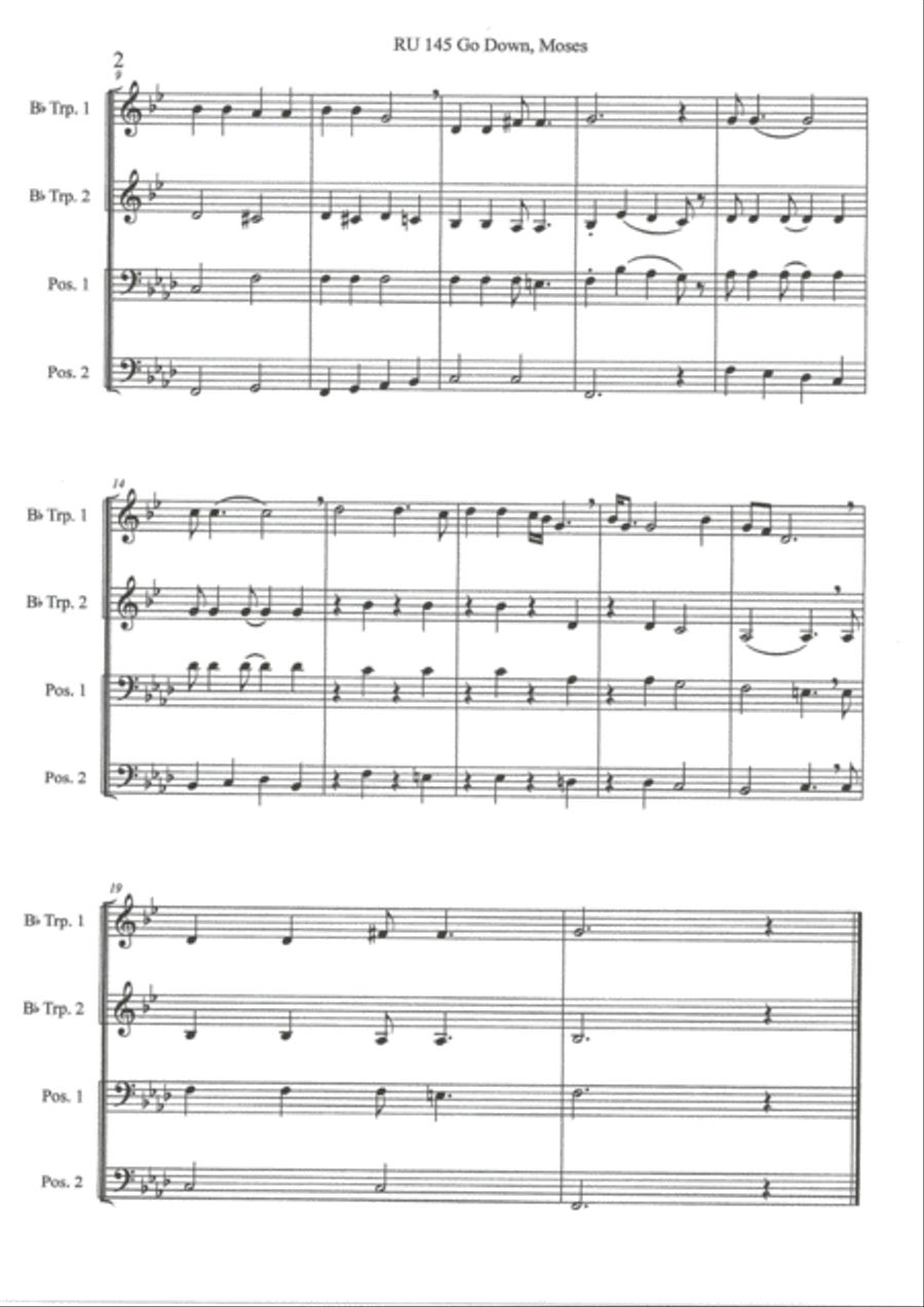 Go Down Moses Go Down Moses Brass Ensemble scores gallery preview page 2