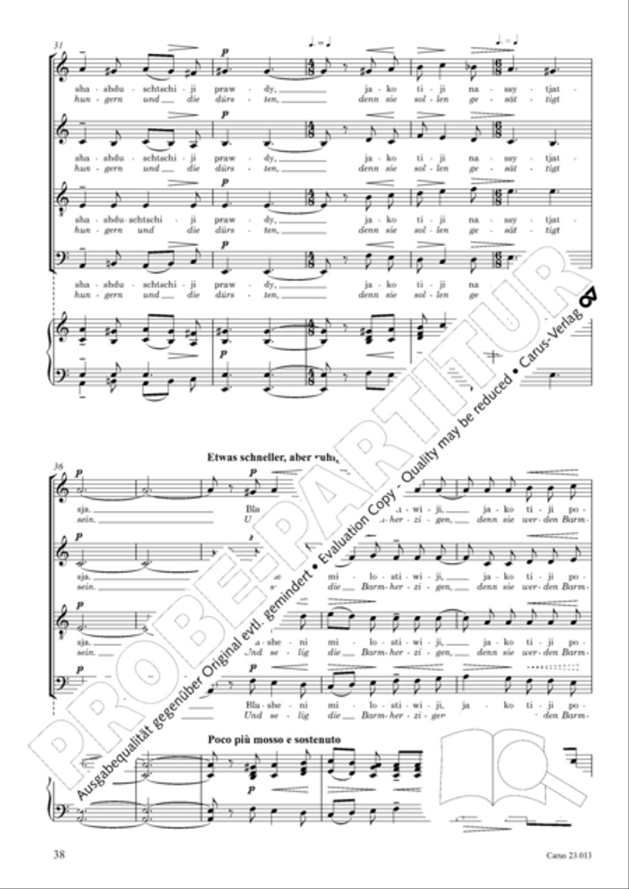 Liturgy of St. John Chrysostom op. 31 for mixed choir a cappella (Chrysostomos-Liturgie op. 31 fur Chor a cappella mit singbarem deutschem Text)