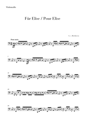 Book cover for Pour Elise (Für Elise) for Cello