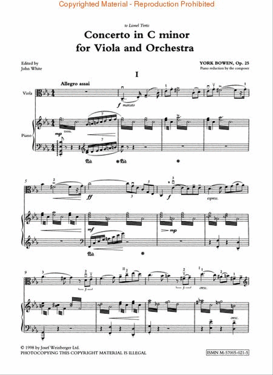 Viola Concerto in C Minor, Op. 25 Piano Accompaniment scores gallery preview page 2