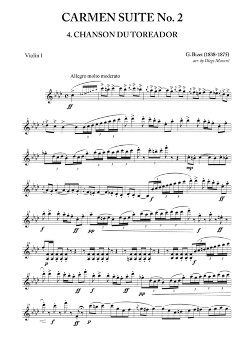 Toreador's Song from "Carmen Suite No. 2" for String Quartet image number null