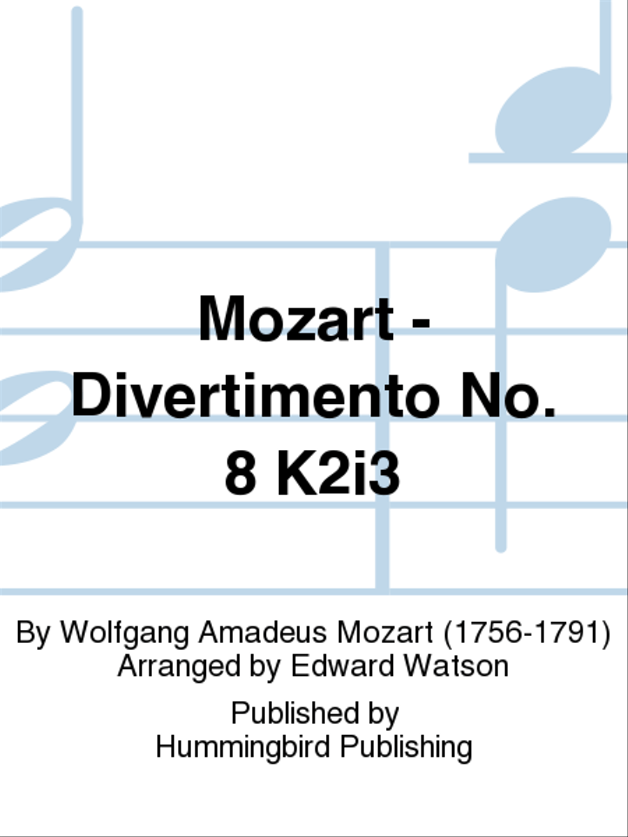 Mozart - Divertimento No. 8 K2i3 Clarinet Quartet scores gallery preview page 1