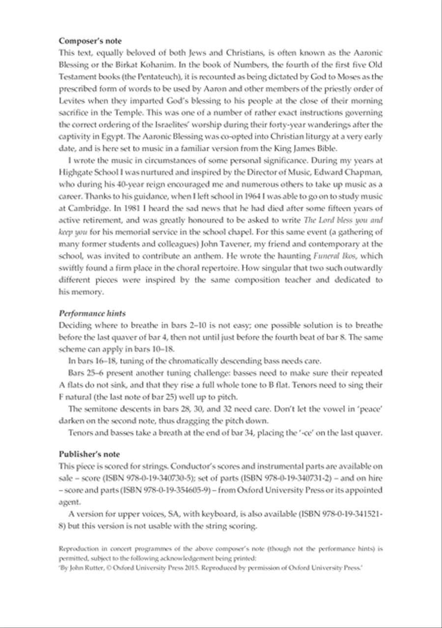 The Lord bless you and keep you 4-Part scores gallery preview page 2