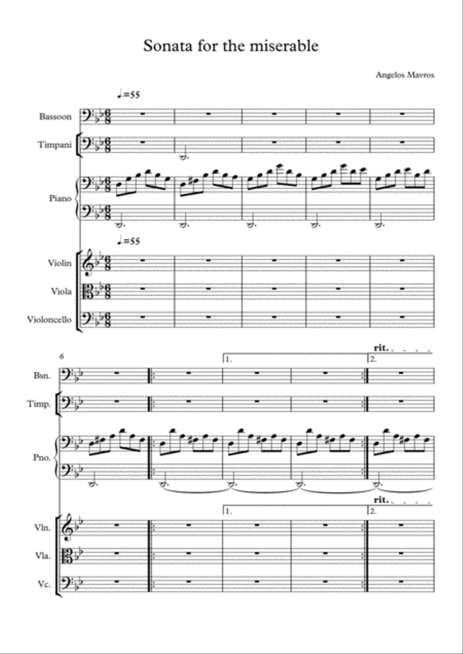 Sonata of the Miserable Sonata of the Miserable Small Ensemble scores gallery preview page 1