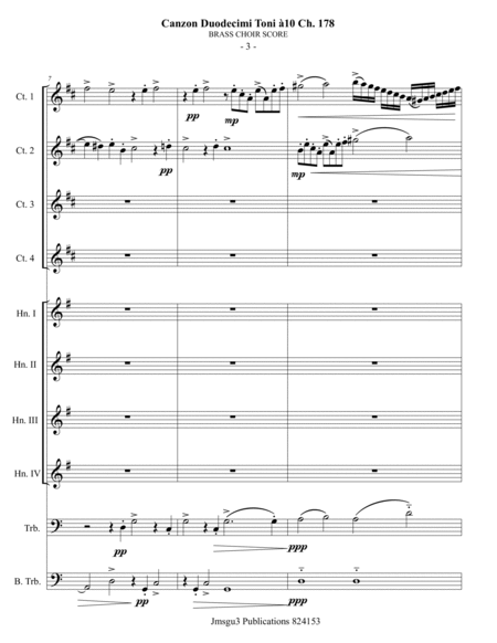 Gabrieli: Canzon per Sonar Ch. 178 for Brass Choir à 10 image number null