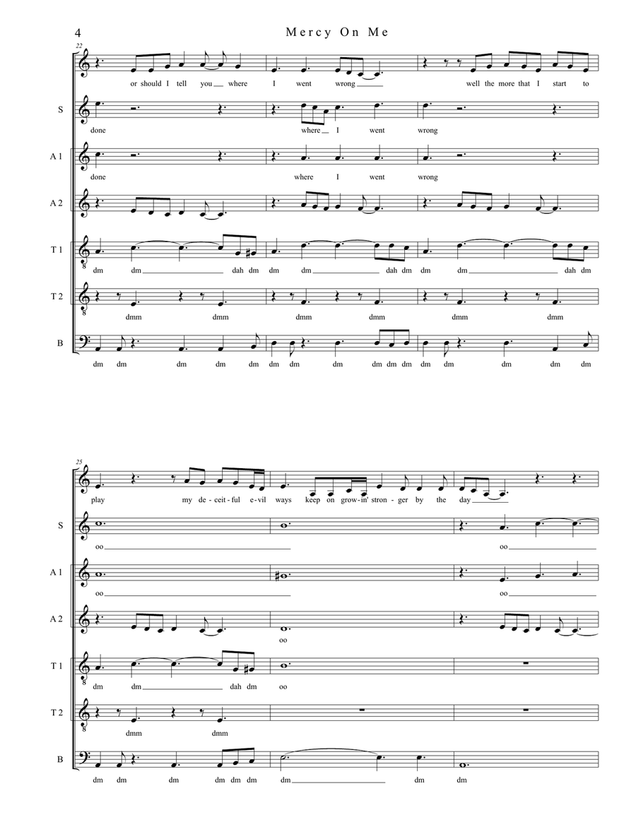Mercy On Me Mercy On Me 4-Part scores gallery preview page 4