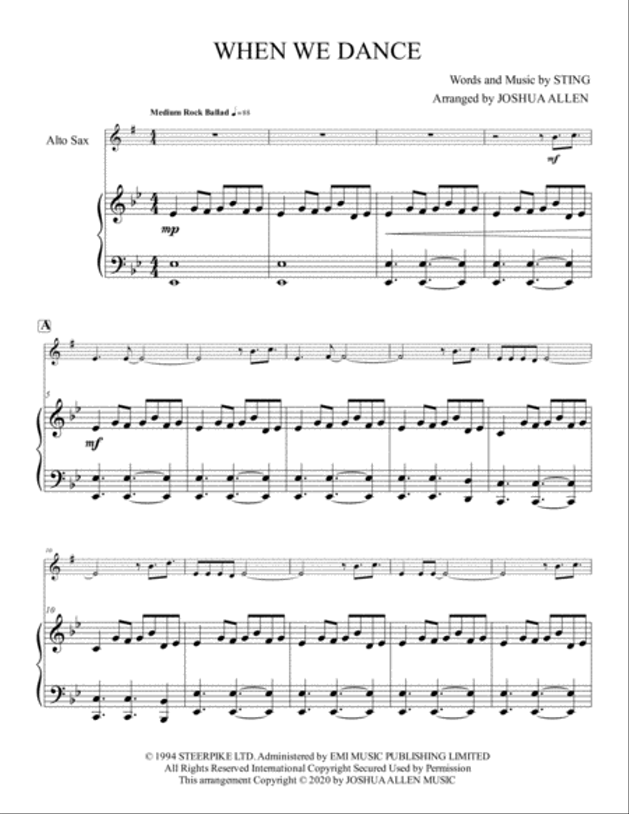 When We Dance When We Dance Alto Saxophone scores gallery preview page 2