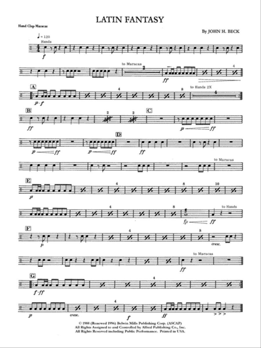 Latin Fantasy: MAR Latin Fantasy: MAR Percussion Ensemble scores gallery preview page 1
