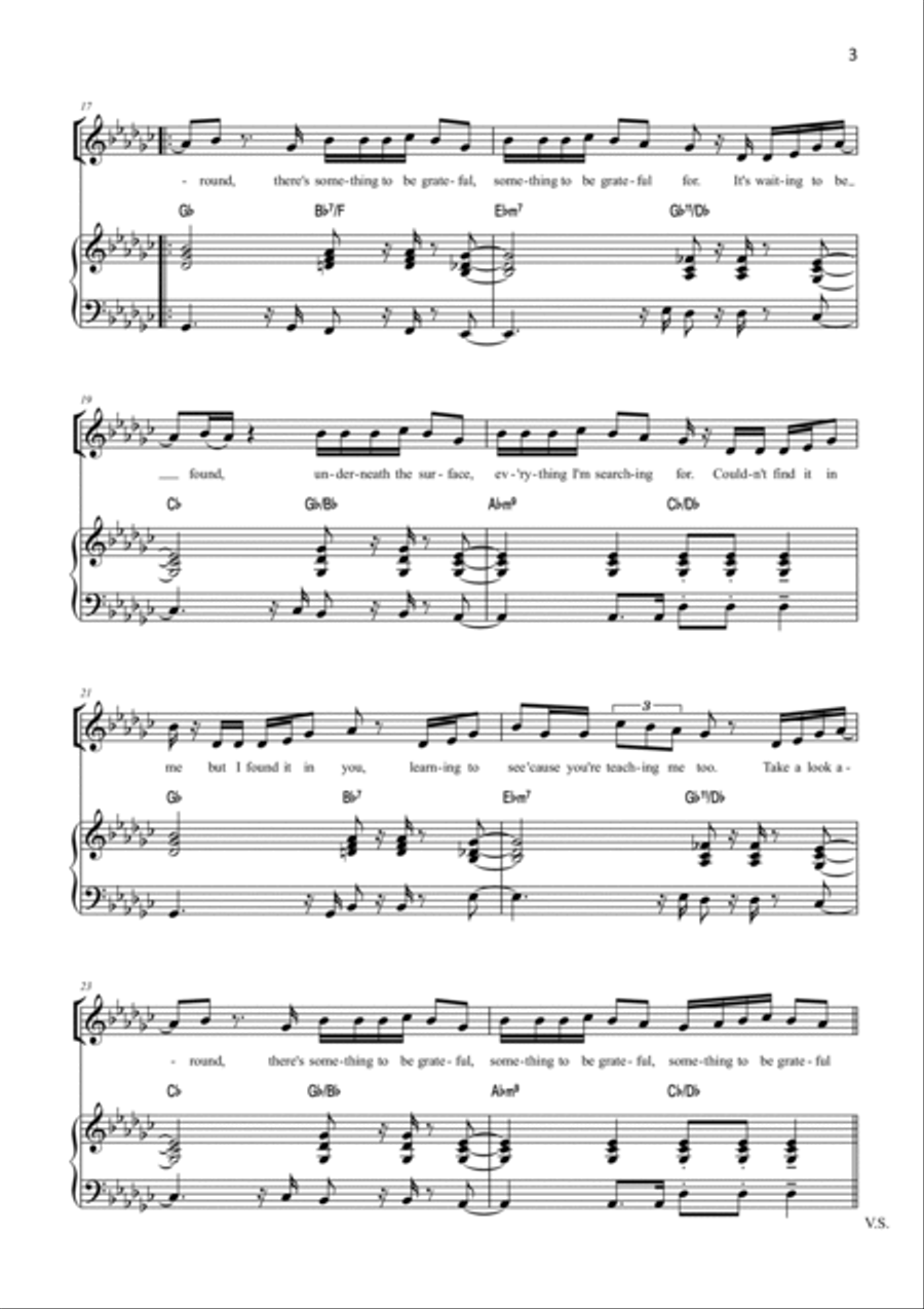 Grateful For Grateful For Piano, Vocal, Guitar scores gallery preview page 3
