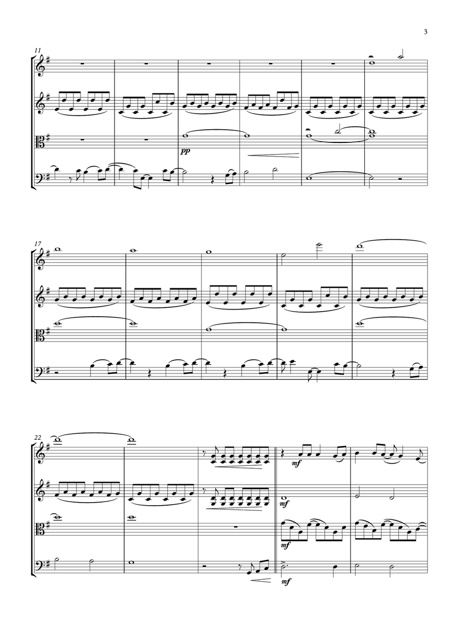 A Million Dreams A Million Dreams String Quartet scores gallery preview page 3