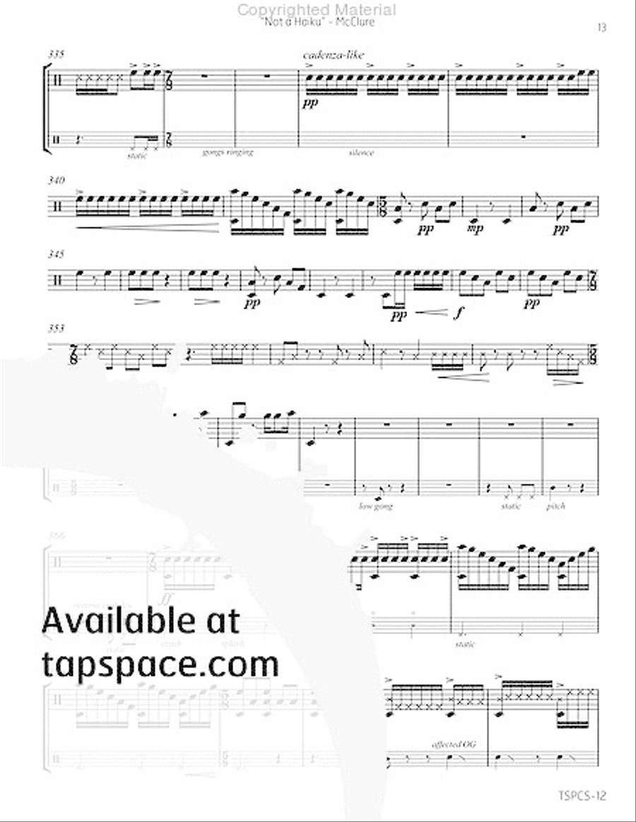 Integrated Elements No. 2 - Not a Haiku Percussion scores gallery preview page 16
