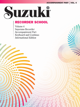 Book cover for Suzuki Recorder School (Soprano Recorder), Volume 4