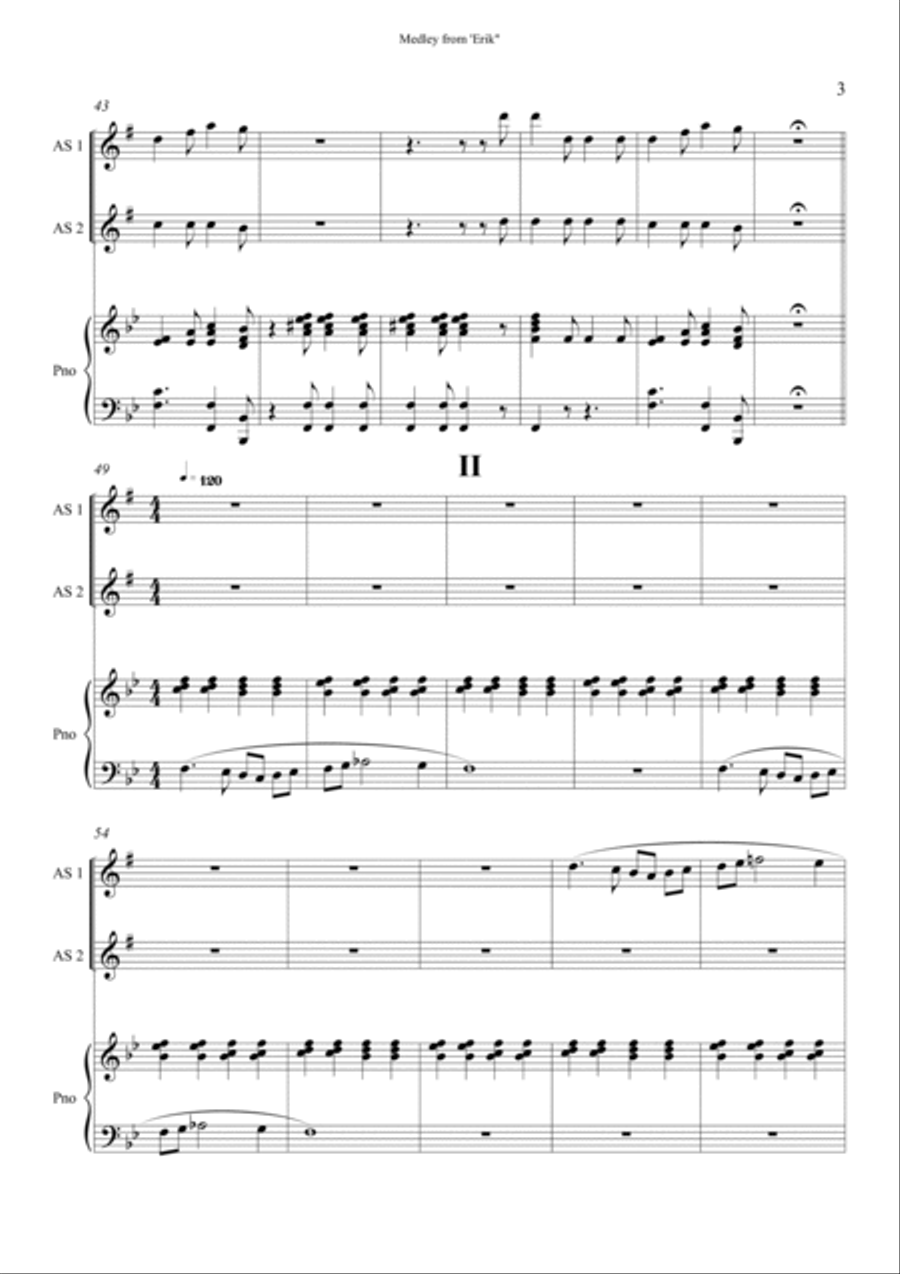 Medley from 'Erik' Woodwind Duet scores gallery preview page 5