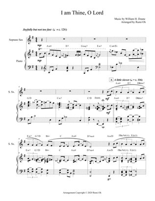 I AM THINE, O LORD (Hymn Arrangement for Piano and Sop. Saxophone)