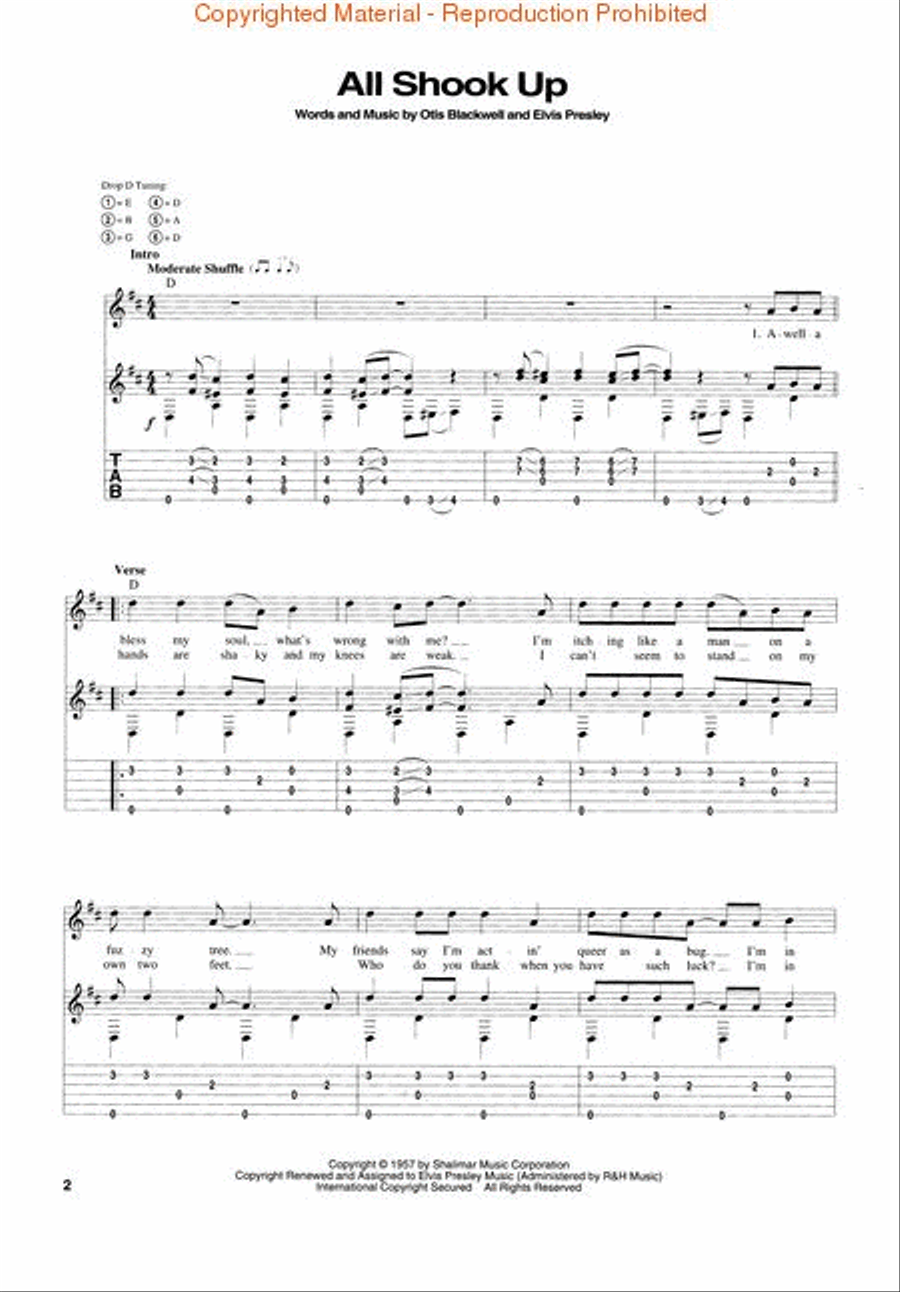 Elvis Presley for Fingerstyle Guitar Electric Guitar scores gallery preview page 2