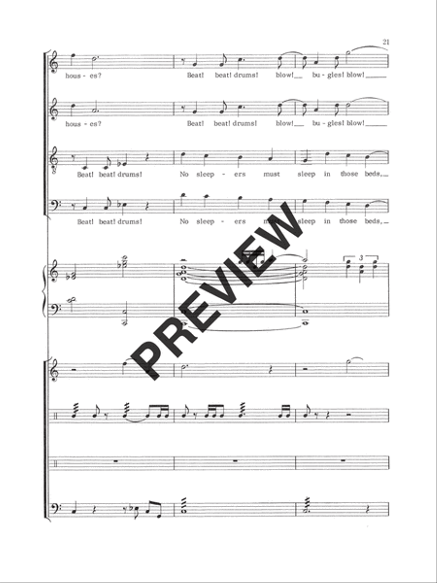Beat! Beat! Drums! (Full Score) Choir scores gallery preview page 22