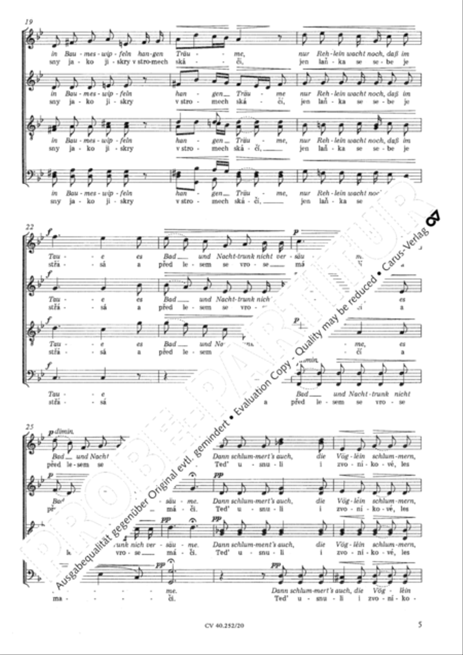 Vecerni les rozvazal zvonky 4-Part scores gallery preview page 6
