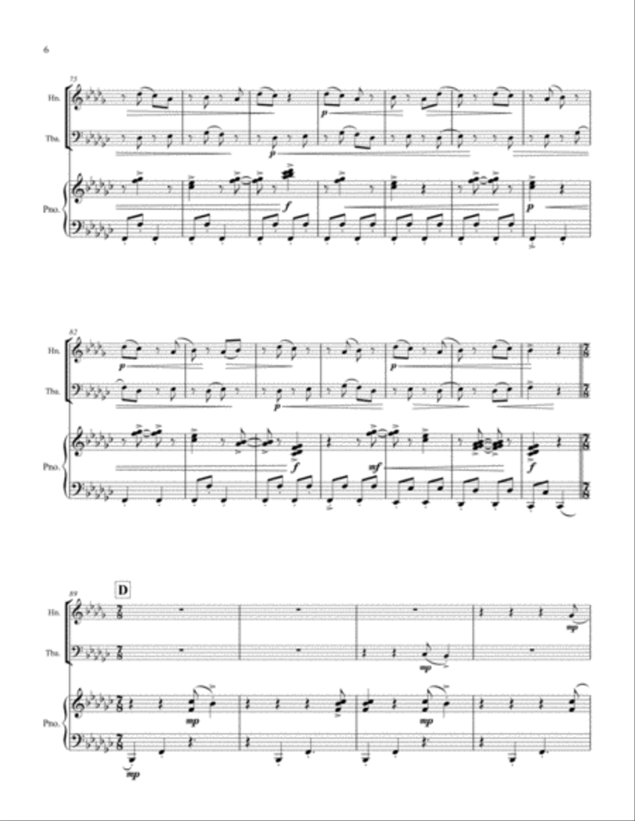 Three Miniatures: III. 7 two fast 5 Brass Duet scores gallery preview page 6