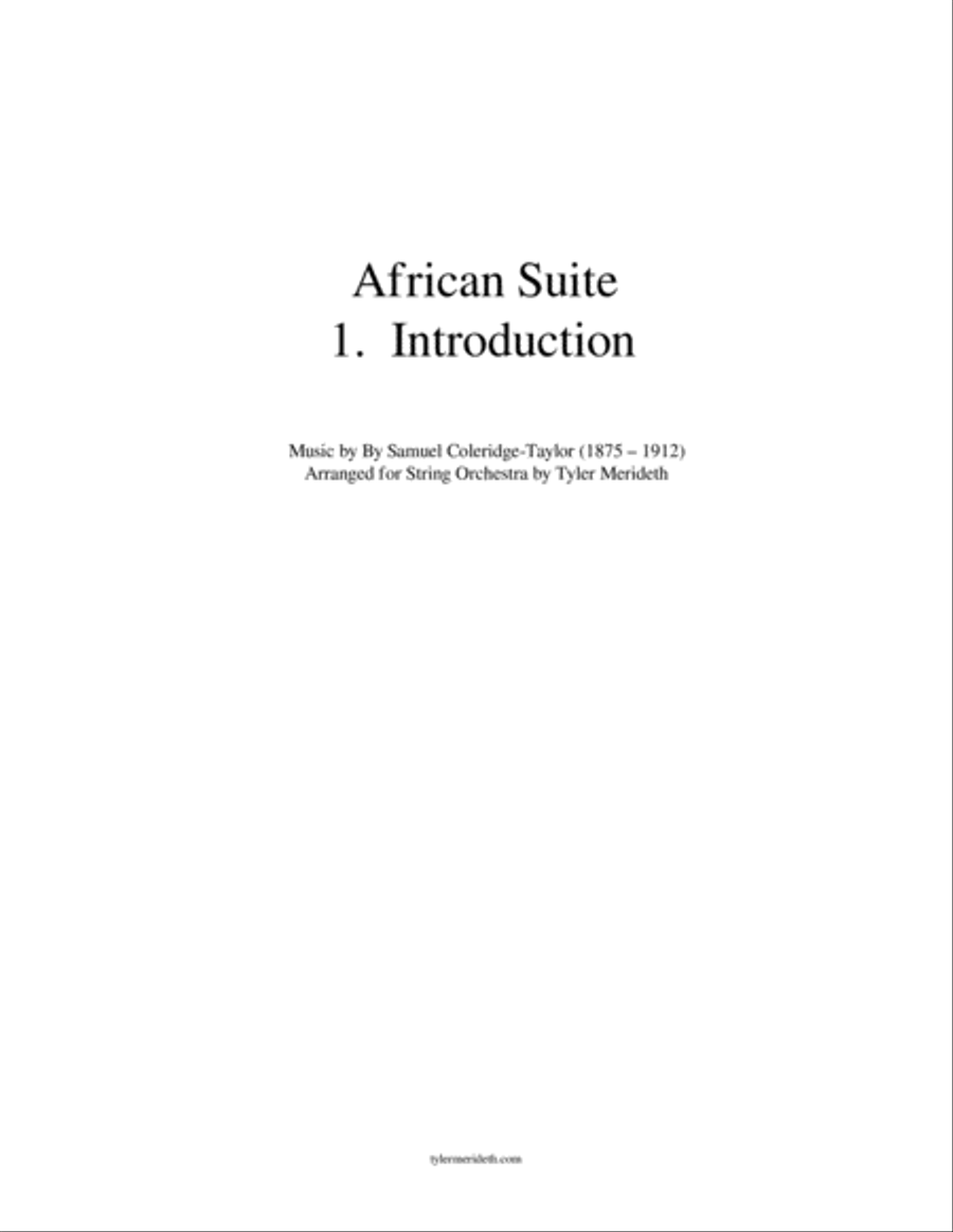 Introduction from African Suite for String Orchestra String Orchestra scores gallery preview page 1