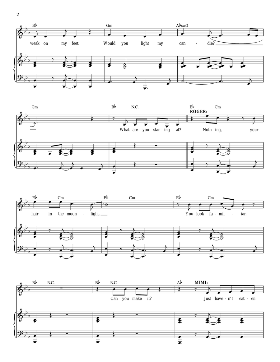 Light My Candle Piano, Vocal scores gallery preview page 2