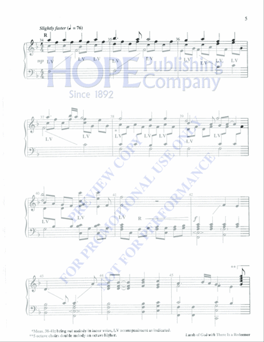 Lamb of God with There Is a Redeemer 5-Octaves scores gallery preview page 5