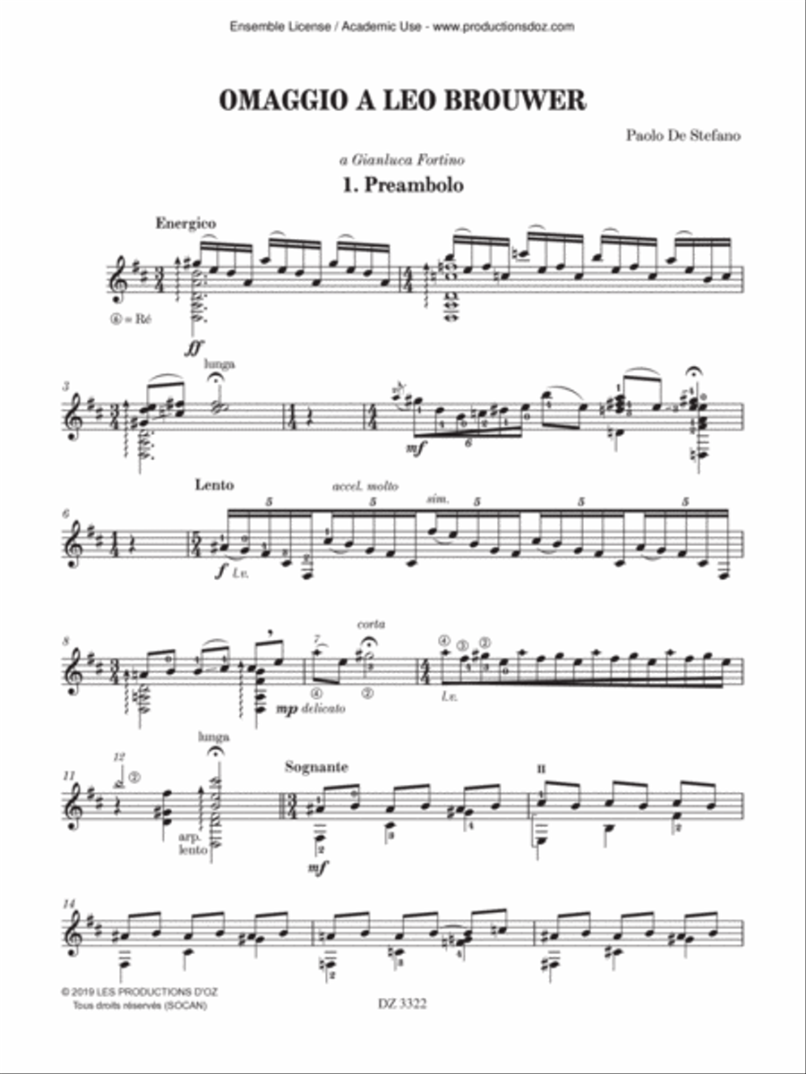 Omaggio a Leo Brouwer Omaggio a Leo Brouwer Classical Guitar scores gallery preview page 2
