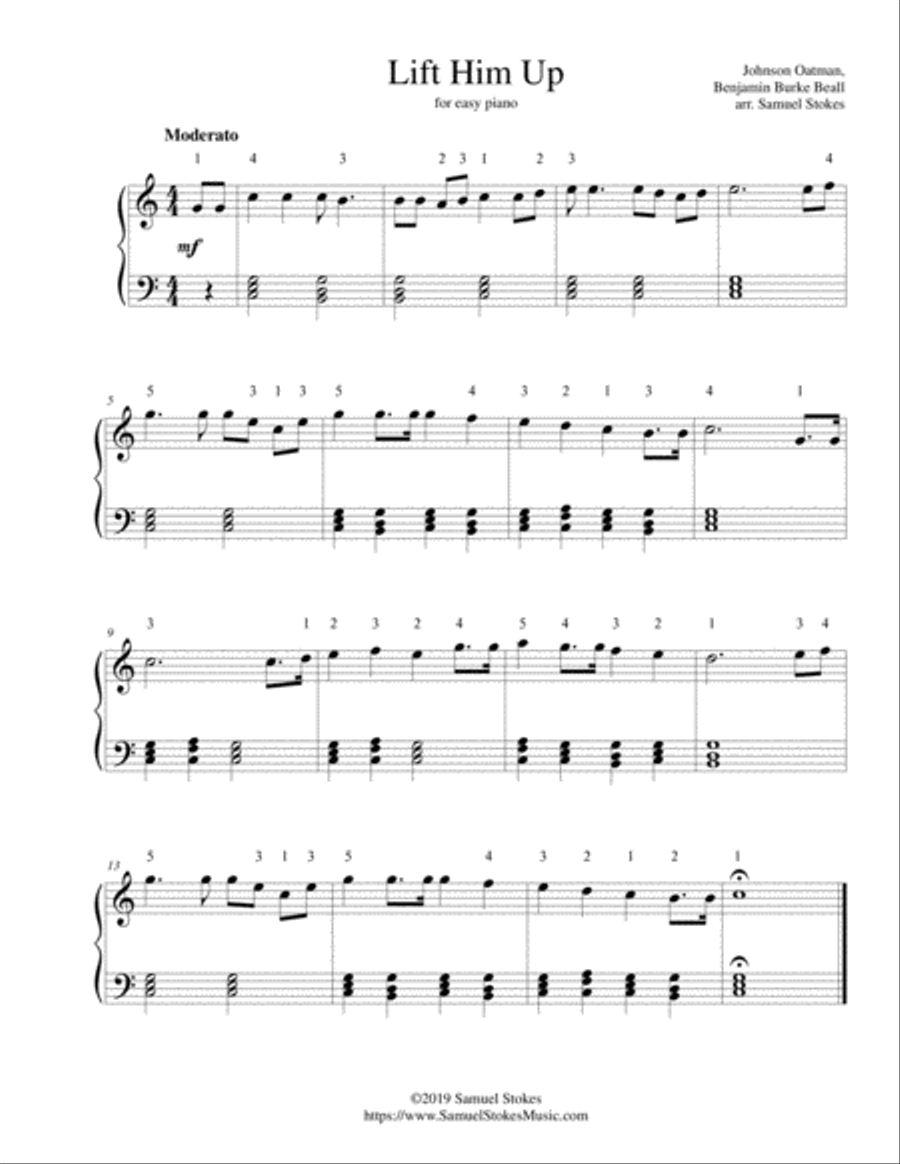 Lift Him Up - for easy piano Easy Piano scores gallery preview page 1