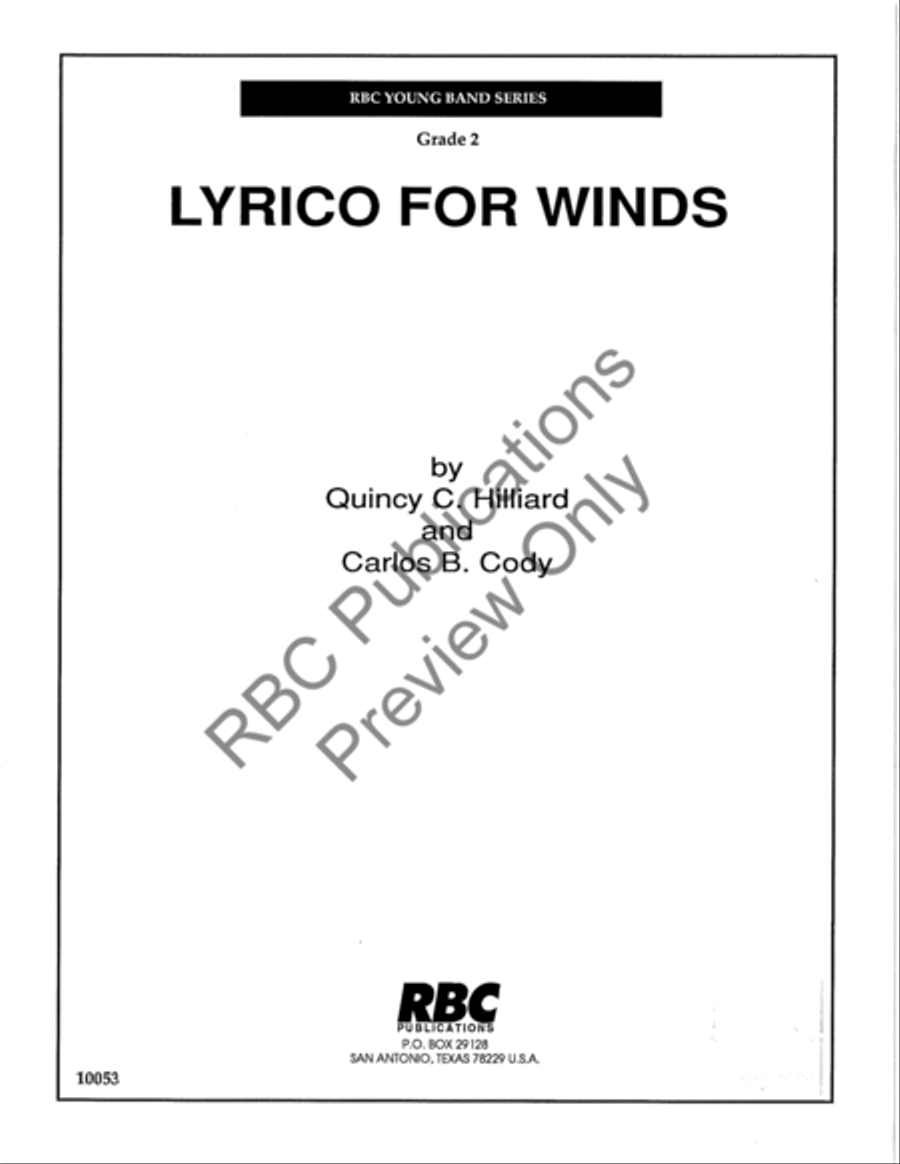 Lyrico For Winds Concert Band scores gallery preview page 2