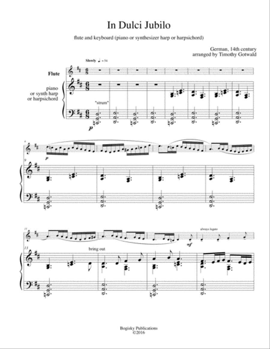 In Dulci Jubilo Flute Solo scores gallery preview page 1