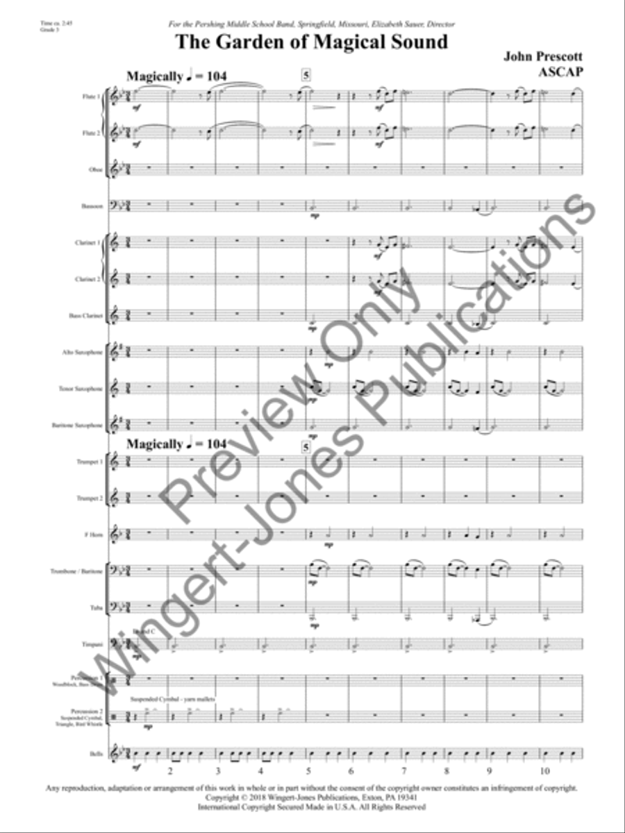 The Garden of Magical Sound Concert Band scores gallery preview page 4